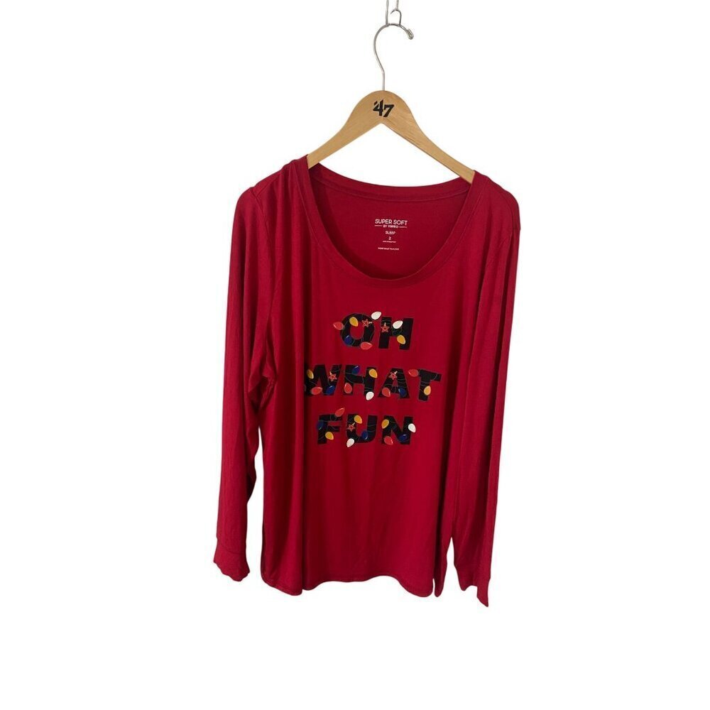 NWT Torrid Super Soft Women's Red Crew Long Sleeve Sleep Shirt - 2XL